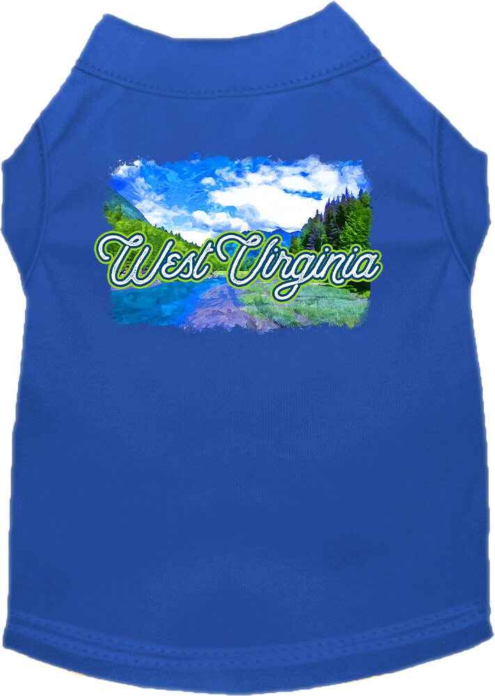 Camiseta serigrafiada para perros y gatos, para mascotas pequeñas y medianas (tallas XS a XL), "West Virginia Summer"