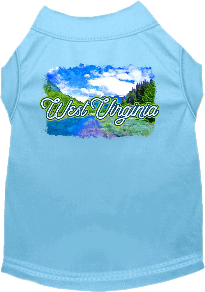 Pet Dog & Cat Screen Printed Shirt for Medium to Large Pets (Sizes 2XL-6XL), "West Virginia Summer"