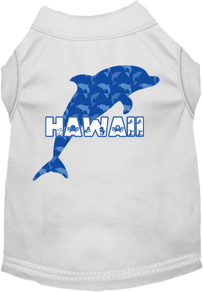 Pet Dog & Cat Screen Printed Shirt for Medium to Large Pets (Sizes 2XL-6XL), "Hawaii Blue Dolphins"