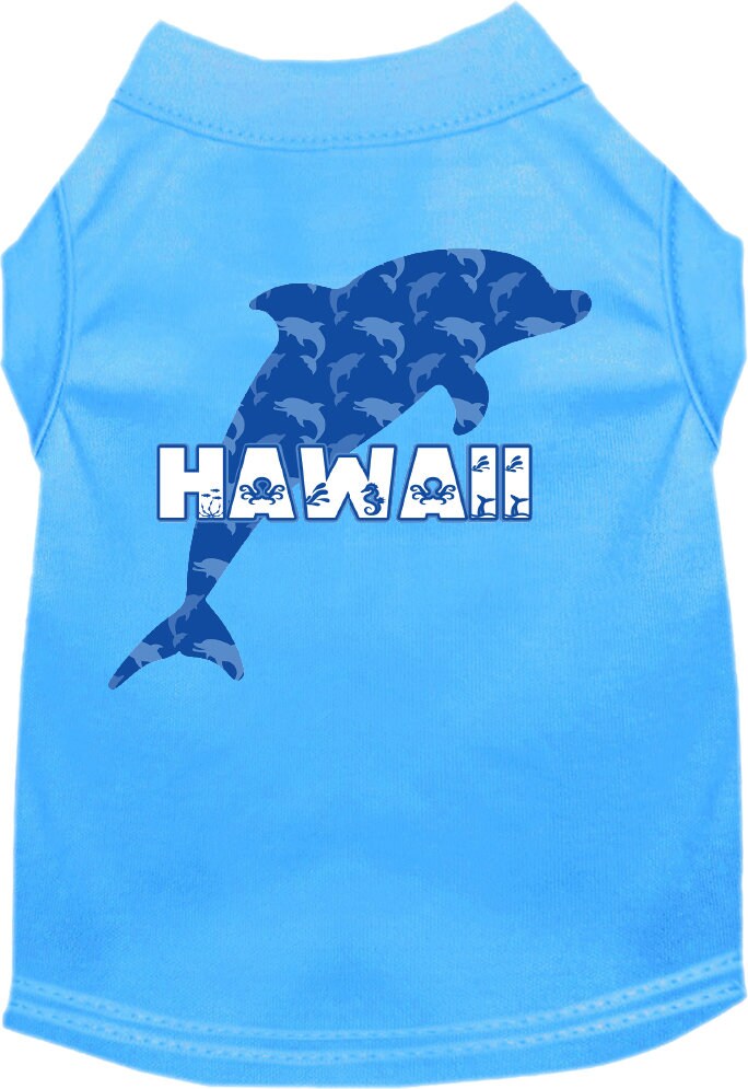 Pet Dog & Cat Screen Printed Shirt for Small to Medium Pets (Sizes XS-XL), "Hawaii Blue Dolphins"