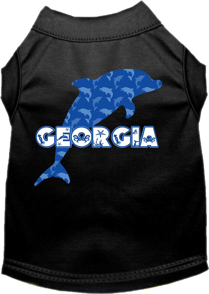 Camiseta serigrafiada para perros y gatos, para mascotas pequeñas y medianas (tallas XS a XL), "Georgia Blue Dolphins"