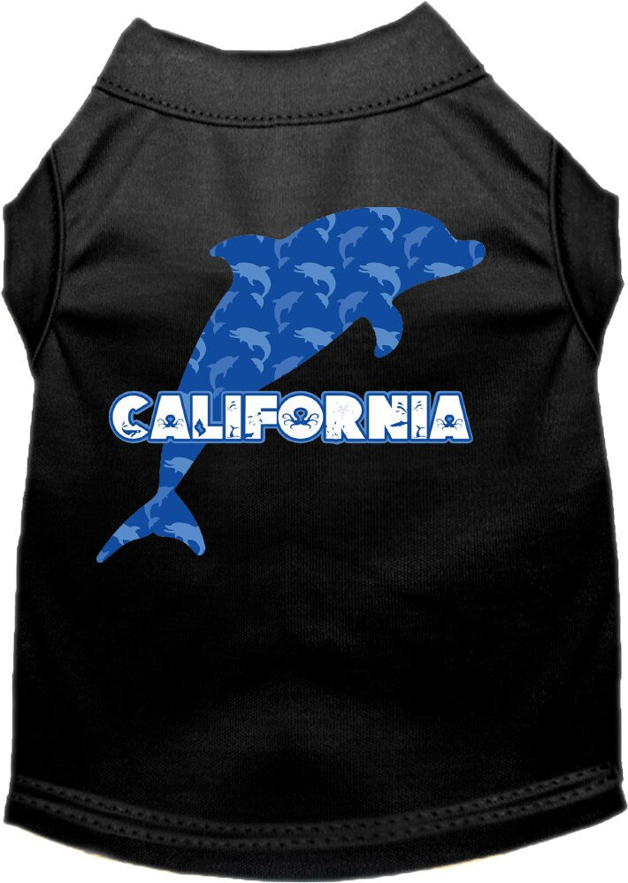 Pet Dog & Cat Screen Printed Shirt for Small to Medium Pets (Sizes XS-XL), "California Blue Dolphins"