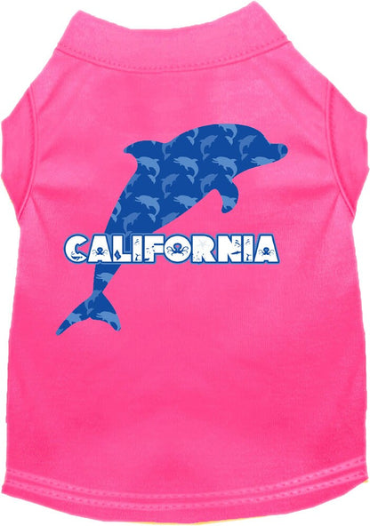 Pet Dog & Cat Screen Printed Shirt for Small to Medium Pets (Sizes XS-XL), "California Blue Dolphins"