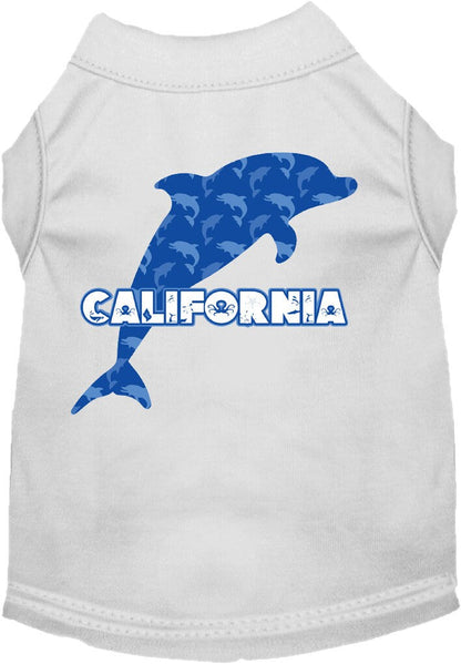 Pet Dog & Cat Screen Printed Shirt for Medium to Large Pets (Sizes 2XL-6XL), "California Blue Dolphins"