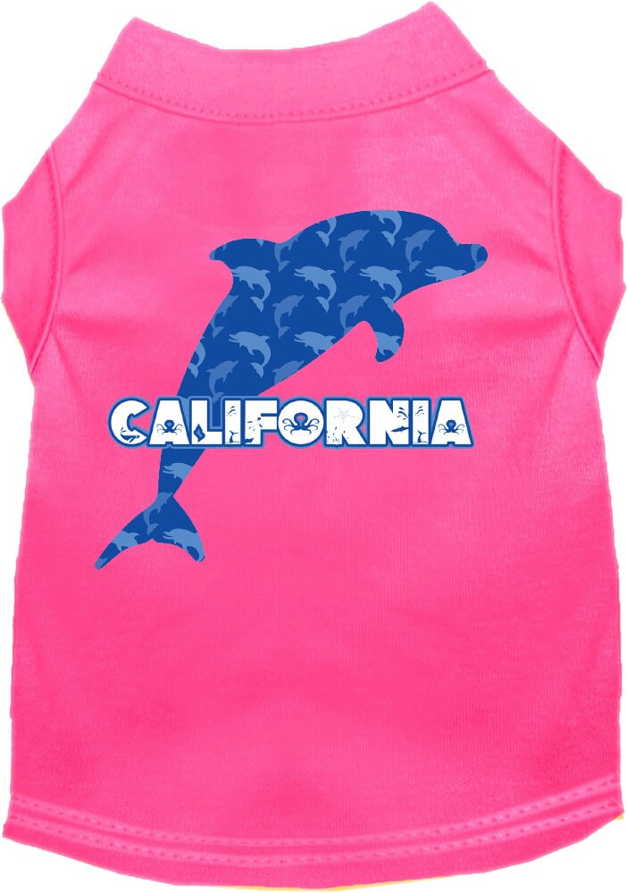 Pet Dog & Cat Screen Printed Shirt for Medium to Large Pets (Sizes 2XL-6XL), "California Blue Dolphins"