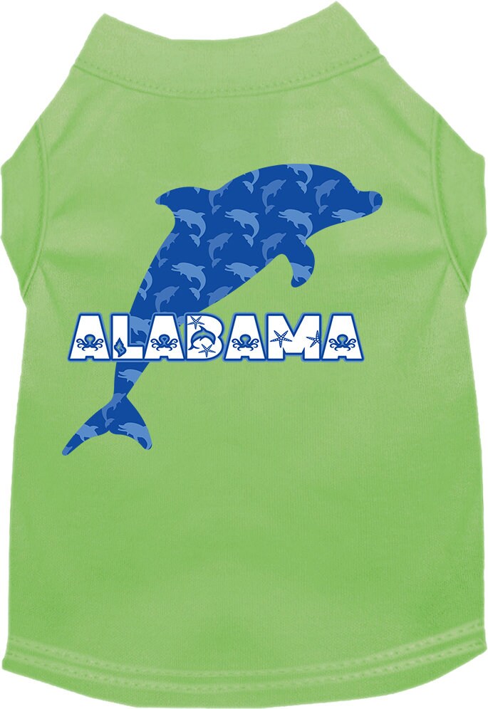 Pet Dog & Cat Screen Printed Shirt for Medium to Large Pets (Sizes 2XL-6XL), "Alabama Blue Dolphins"