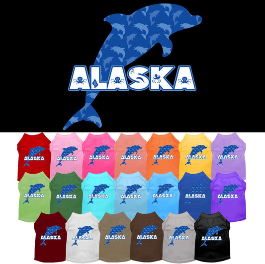 Pet Dog & Cat Screen Printed Shirt for Small to Medium Pets (Sizes XS-XL), "Alaska Blue Dolphins"