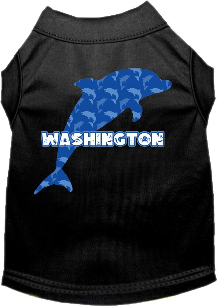 Camiseta serigrafiada para perros y gatos, para mascotas pequeñas y medianas (tallas XS a XL), "Washington Blue Dolphins"