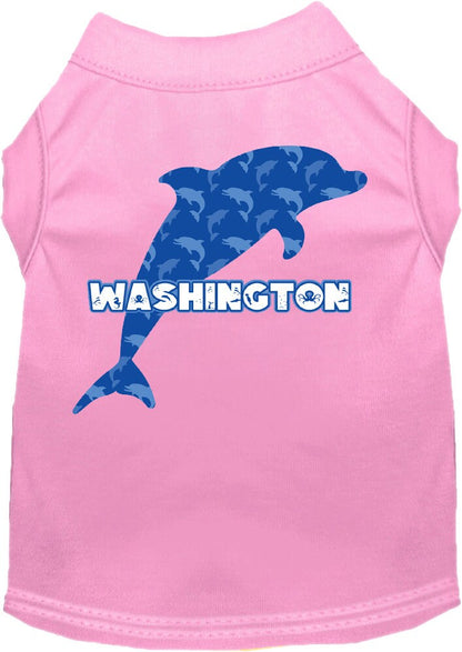 Camiseta serigrafiada para perros y gatos, para mascotas pequeñas y medianas (tallas XS a XL), "Washington Blue Dolphins"