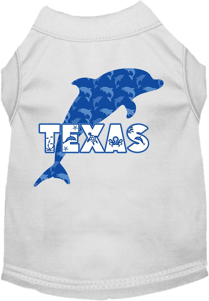 Camiseta serigrafiada para perros y gatos, para mascotas pequeñas y medianas (tallas XS a XL), "Texas Blue Dolphins"