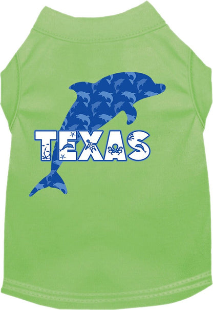 Camiseta serigrafiada para perros y gatos, para mascotas pequeñas y medianas (tallas XS a XL), "Texas Blue Dolphins"