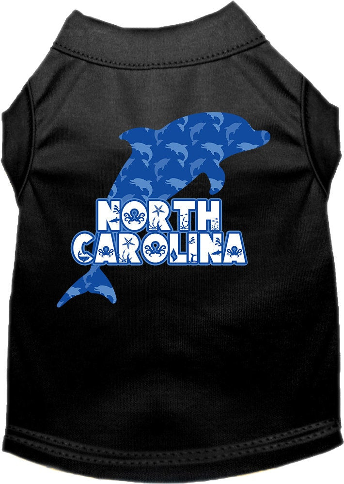 Camiseta serigrafiada para perros y gatos, para mascotas pequeñas y medianas (tallas XS a XL), "North Carolina Blue Dolphins"