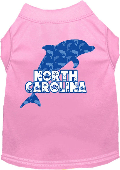 Camiseta serigrafiada para perros y gatos, para mascotas pequeñas y medianas (tallas XS a XL), "North Carolina Blue Dolphins"