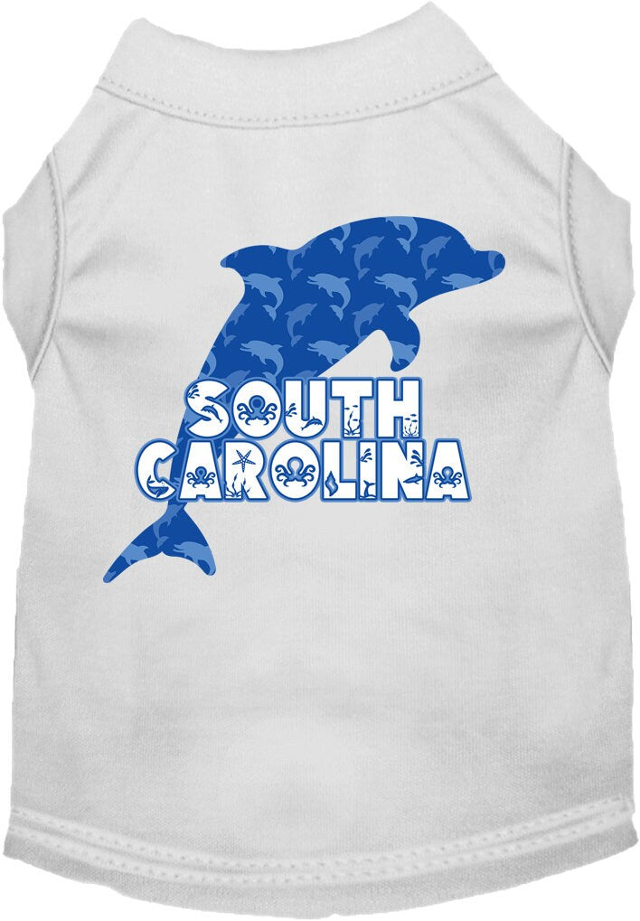 Camiseta serigrafiada para perros y gatos, para mascotas pequeñas y medianas (tallas XS a XL), "South Carolina Blue Dolphins"