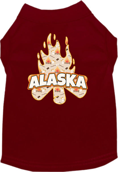 Pet Dog & Cat Screen Printed Shirt for Small to Medium Pets (Sizes XS-XL), "Alaska Around The Campfire"