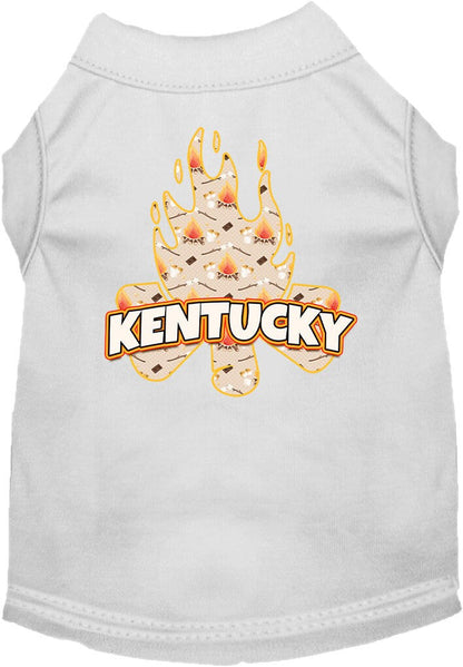 Camiseta serigrafiada para perros y gatos, para mascotas pequeñas y medianas (tallas XS a XL), "Kentucky Around The Campfire"