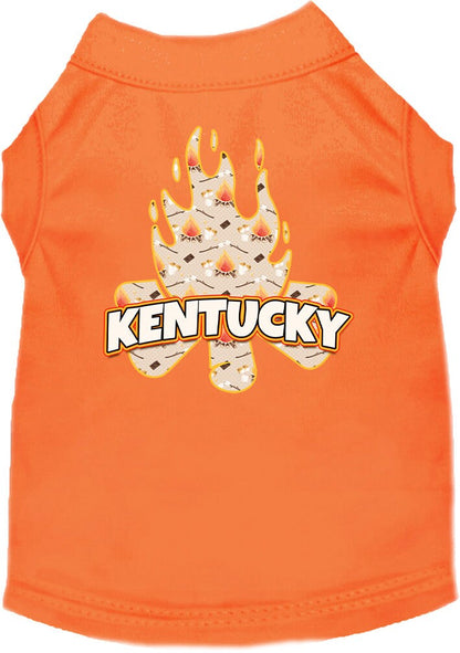 Camiseta serigrafiada para perros y gatos, para mascotas pequeñas y medianas (tallas XS a XL), "Kentucky Around The Campfire"