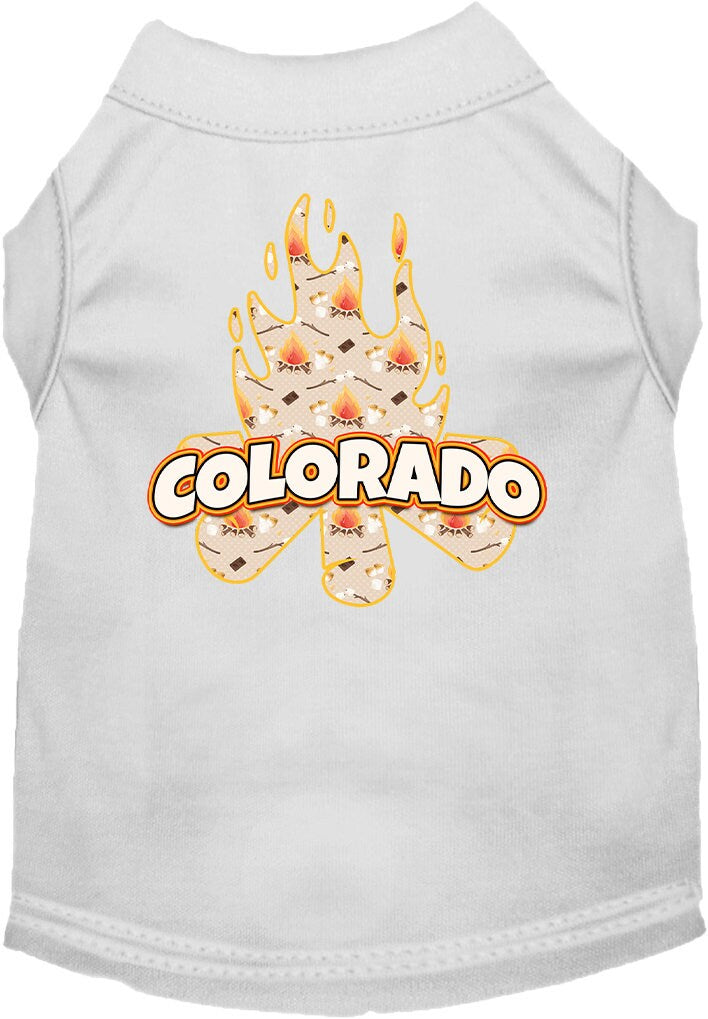 Pet Dog & Cat Screen Printed Shirt for Medium to Large Pets (Sizes 2XL-6XL), "Colorado Around The Campfire"