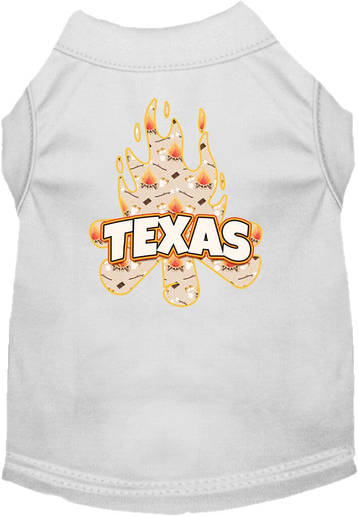 Camiseta serigrafiada para perros y gatos, para mascotas pequeñas y medianas (tallas XS a XL), "Texas Around The Campfire"