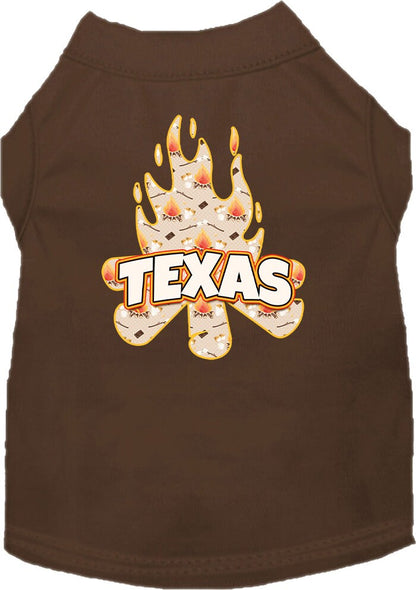 Camiseta serigrafiada para perros y gatos, para mascotas pequeñas y medianas (tallas XS a XL), "Texas Around The Campfire"