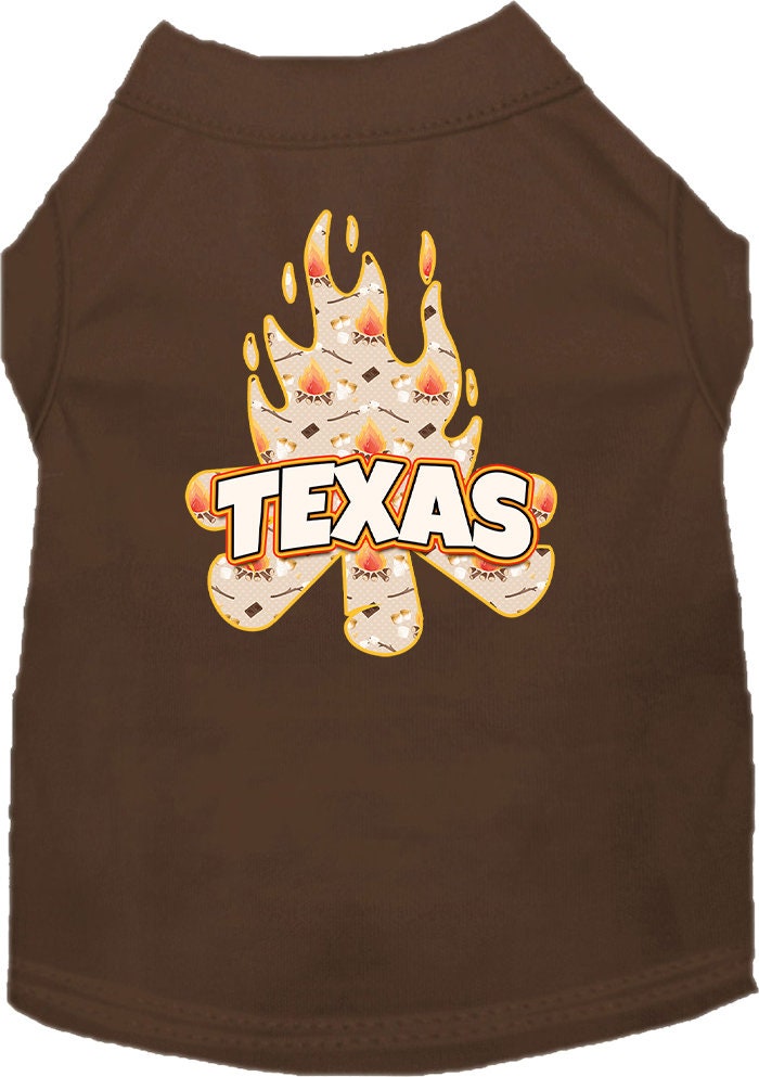 Camiseta serigrafiada para perros y gatos, para mascotas medianas y grandes (tallas 2XL-6XL), "Texas Around The Campfire"