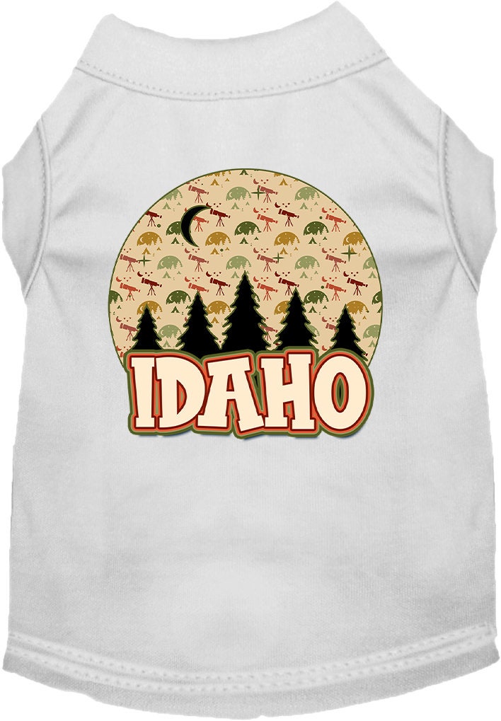 Camiseta serigrafiada para perros y gatos, para mascotas pequeñas y medianas (tallas XS a XL), "Idaho Under The Stars"