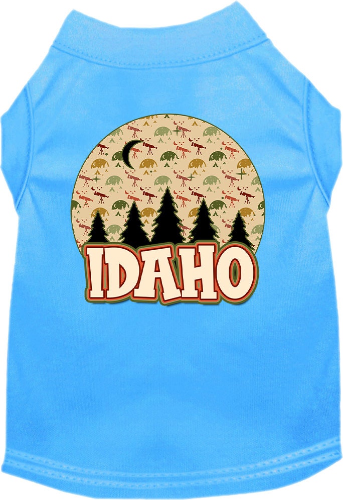 Camiseta serigrafiada para perros y gatos, para mascotas pequeñas y medianas (tallas XS a XL), "Idaho Under The Stars"