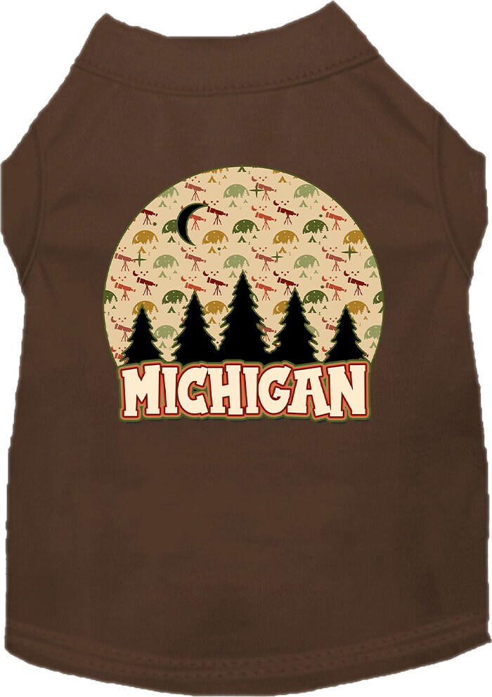 Pet Dog & Cat Screen Printed Shirt for Medium to Large Pets (Sizes 2XL-6XL), "Michigan Under The Stars"