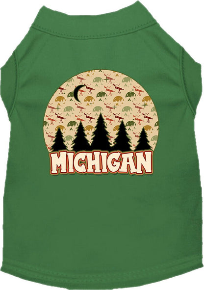 Camiseta serigrafiada para perros y gatos, para mascotas pequeñas y medianas (tallas XS a XL), "Michigan Under The Stars"