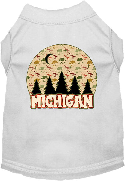 Camiseta serigrafiada para perros y gatos, para mascotas pequeñas y medianas (tallas XS a XL), "Michigan Under The Stars"