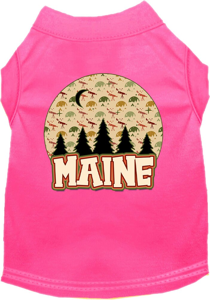 Pet Dog & Cat Screen Printed Shirt for Medium to Large Pets (Sizes 2XL-6XL), "Maine Under The Stars"