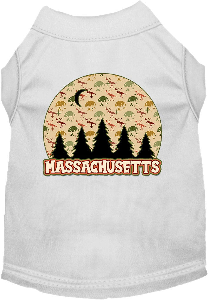 Pet Dog & Cat Screen Printed Shirt for Medium to Large Pets (Sizes 2XL-6XL), "Massachusetts Under The Stars"