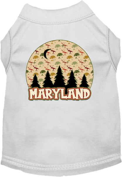 Camiseta serigrafiada para perros y gatos, para mascotas pequeñas y medianas (tallas XS a XL), "Maryland Under The Stars"