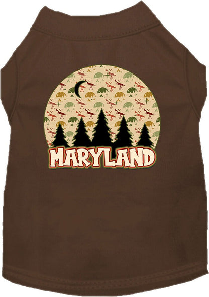 Camiseta serigrafiada para perros y gatos, para mascotas pequeñas y medianas (tallas XS a XL), "Maryland Under The Stars"