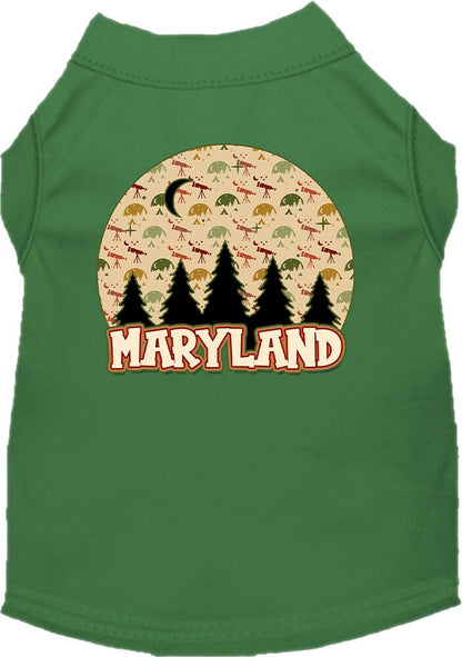 Camiseta serigrafiada para perros y gatos, para mascotas pequeñas y medianas (tallas XS a XL), "Maryland Under The Stars"