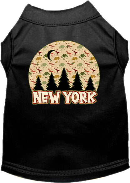 Camiseta serigrafiada para perros y gatos, para mascotas pequeñas y medianas (tallas XS a XL), "Nueva York bajo las estrellas"