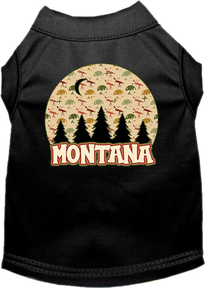 Camiseta serigrafiada para perros y gatos, para mascotas pequeñas y medianas (tallas XS a XL), "Montana Under The Stars"