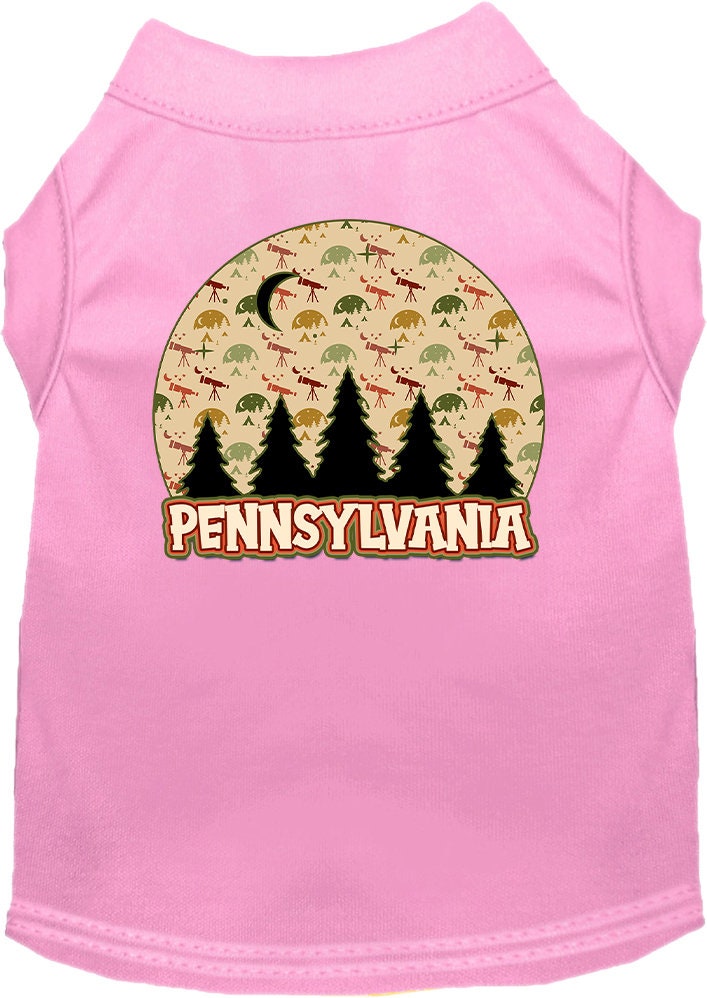 Camiseta serigrafiada para perros y gatos, para mascotas pequeñas y medianas (tallas XS a XL), "Pennsylvania Under The Stars"