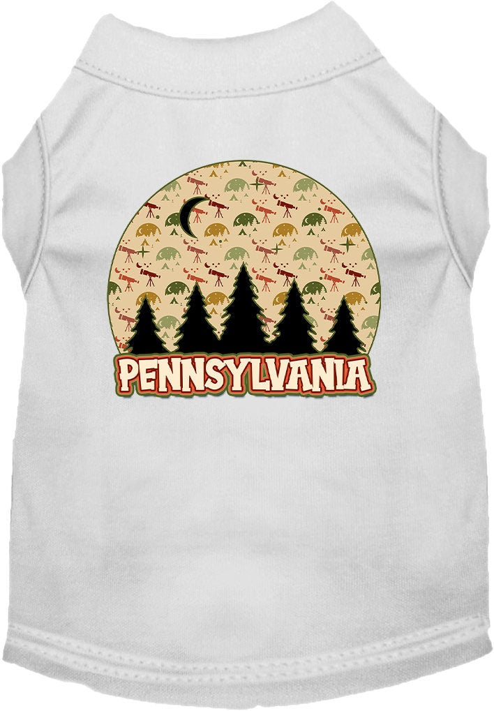 Camiseta serigrafiada para perros y gatos, para mascotas pequeñas y medianas (tallas XS a XL), "Pennsylvania Under The Stars"