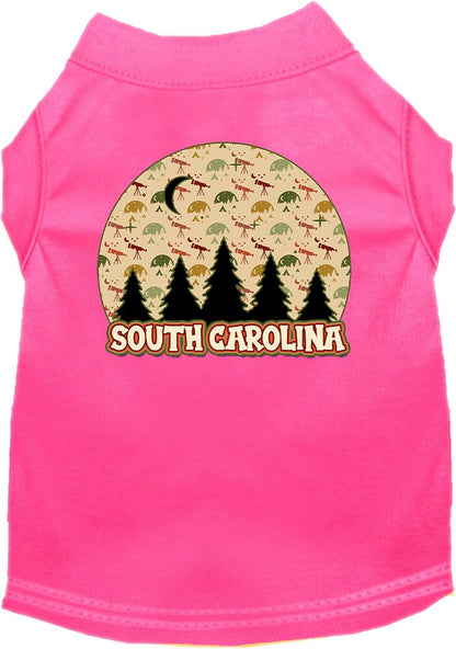 Camiseta serigrafiada para perros y gatos, para mascotas pequeñas y medianas (tallas XS a XL), "South Carolina Under The Stars"