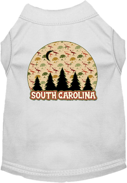 Camiseta serigrafiada para perros y gatos, para mascotas pequeñas y medianas (tallas XS a XL), "South Carolina Under The Stars"