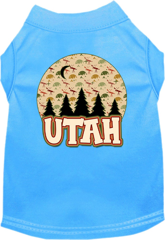 Camiseta serigrafiada para perros y gatos, para mascotas pequeñas y medianas (tallas XS a XL), "Utah Under The Stars"