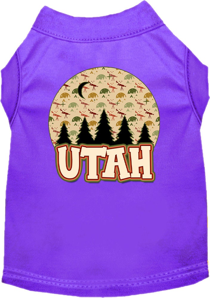 Camiseta serigrafiada para perros y gatos, para mascotas pequeñas y medianas (tallas XS a XL), "Utah Under The Stars"