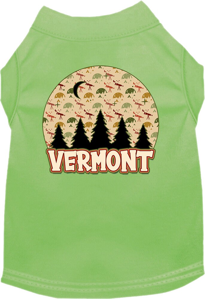 Camiseta serigrafiada para perros y gatos, para mascotas pequeñas y medianas (tallas XS a XL), "Vermont Under The Stars"