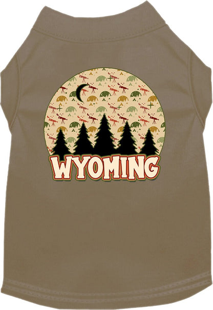 Pet Dog & Cat Screen Printed Shirt for Small to Medium Pets (Sizes XS-XL), "Wyoming Under The Stars"