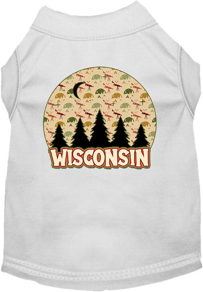 Camiseta serigrafiada para perros y gatos, para mascotas pequeñas y medianas (tallas XS a XL), "Wisconsin Under The Stars"