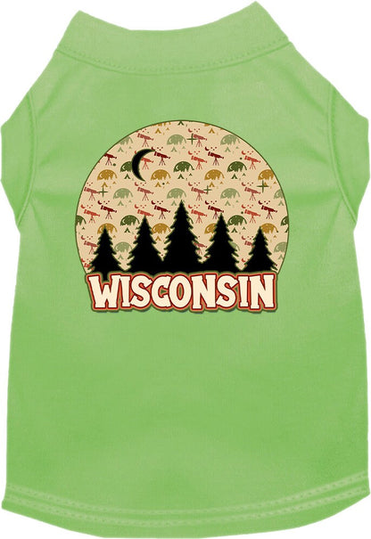 Camiseta serigrafiada para perros y gatos, para mascotas pequeñas y medianas (tallas XS a XL), "Wisconsin Under The Stars"