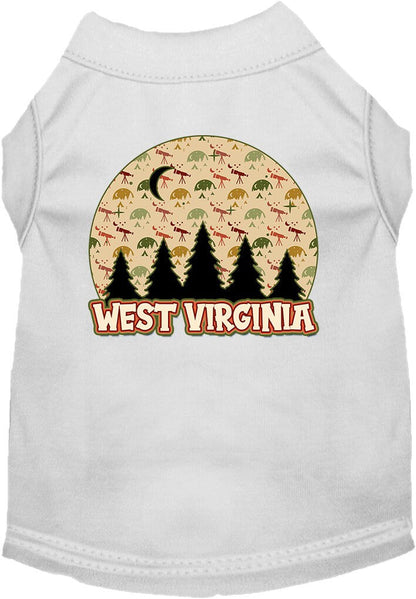 Camiseta serigrafiada para perros y gatos, para mascotas pequeñas y medianas (tallas XS a XL), "West Virginia Under The Stars"