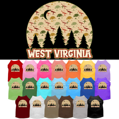 Pet Dog & Cat Screen Printed Shirt for Medium to Large Pets (Sizes 2XL-6XL), "West Virginia Under The Stars"