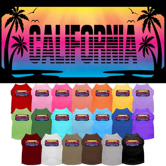 Pet Dog & Cat Screen Printed Shirt for Medium to Large Pets (Sizes 2XL-6XL), "California Beach Shades"